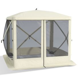 Outsunny Pop Up Camping Canopy Gazebo,Screen Shelter Party Tent with 1-Person Easy Set-Up, Ventilating Mesh, Portable Carry Bag