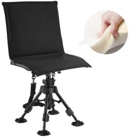 Hunting Chair 360° Swivel Silent Folding Blind Chair Adjustable Legs Seat Cover